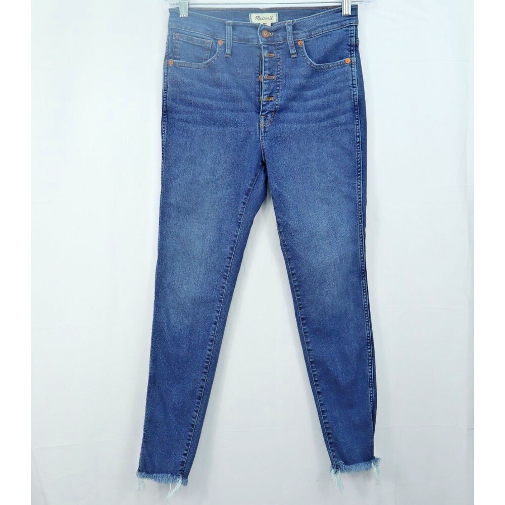 Madewell 10" High Rise Womens 29 Skinny Leg Button Fly Raw Hem 5 Pocket Jeans